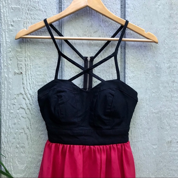 Body Central caged strappy empire mini dress - Picture 2 of 5